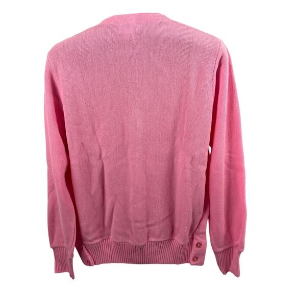 Vintage 1980s Lacoste IZOD Pink Knit Cardigan Men’s Size 36 Retro Sweater - Picture 2 of 11